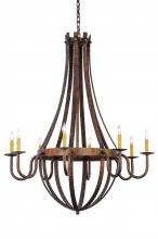  129824 - 42" Wide Barrel Stave Madera 8 LT Chandelier