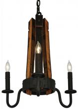  133299 - 17" Wide Barrel Stave Madera 3 Light Chandelier