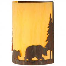  143417 - 10"W Pine Tree and Bear Wall Sconce