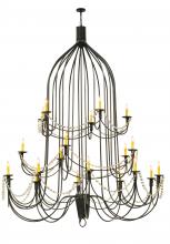  149323 - 72"W Bell 20 LT Three Tier Chandelier