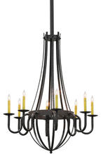  155819 - 38"W Barrel Stave Metallo 8 LT Chandelier