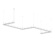  20QWZ46B - 4' x 16' Zig-Zag LED Pendant with Clear w/Cone Uplight Trim