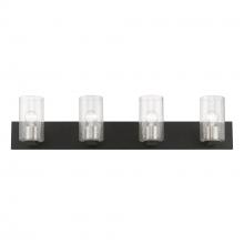  18474-04 - 4 Light Black with Brushed Nickel Accents Large Vanity Sconce