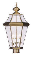  2364-01 - 3 Light AB Outdoor Post Lantern