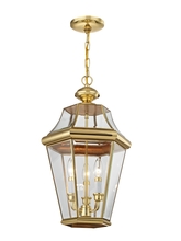  2365-02 - 3 Light PB Outdoor Chain Lantern