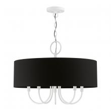  40115-03 - 5 Light White Pendant Chandelier