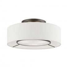  40143-92 - 3 Light Brushed Nickel with Shiny White Accents Semi-Flush