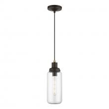  40614-07 - 1 Light Bronze with Antique Brass Accent Mini Pendant