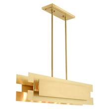  40694-12 - 4 Lt Satin Brass Linear Chandelier