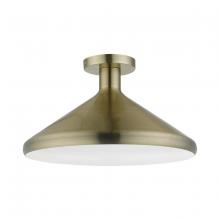  40950-01 - 1 Light Antique Brass Semi-Flush Mount