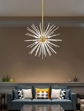  41258-12 - 8 Lt Satin Brass Pendant Chandelier