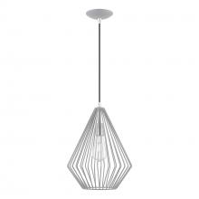  41325-80 - 1 Light Nordic Gray with Polished Chrome Accents Pendant