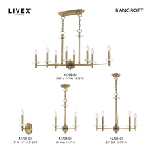  42708-01 - 8 Lt Antique Brass Linear Chandelier