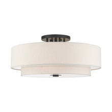  45849-92 - 6 Lt English Bronze  Semi Flush