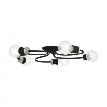  46385-04 - 5 Light Black with Brushed Nickel Accents Large Flush Mount