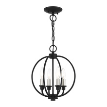  4664-04 - 4 Lt Black Chandelier