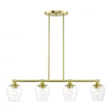  46724-12 - 4 Light Satin Brass Linear Chandelier