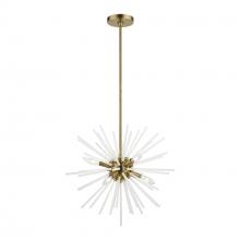  48824-01 - 6 Light Antique Brass Pendant Chandelier