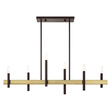  49336-07 - 6 Lt Bronze Linear Chandelier