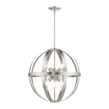  49646-91 - 6 Lt Brushed Nickel Pendant Chandelier