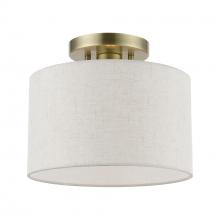  49808-01 - 1 Light Antique Brass Small Semi-Flush