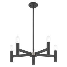  51135-76 - 5 Lt Scandinavian Gray Chandelier