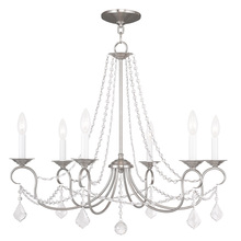  6516-91 - 6 Light Brushed Nickel Chandelier