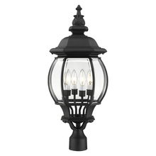  7703-14 - 4 Lt Textured Black  Outdoor Post Top Lantern