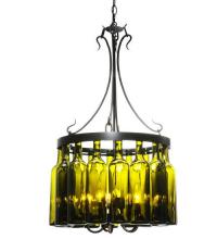  114514 - 19"W Tuscan Vineyard Villa 16 Wine Bottle Chandelier