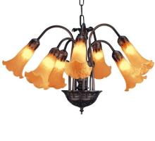  11601 - 20"W Amber Pond Lily 7 LT Chandelier