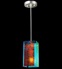  122417 - 7"W Metro Fusion Fire and Ice Granite Quadrato Mini Pendant