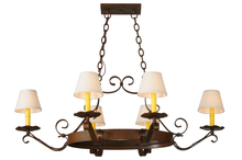  141763 - 40"L Handforged Oval 6 LT Chandelier