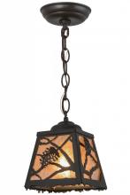 Meyda Green 157564 - 6"Sq Spruce Pine Mini Pendant