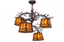 Meyda Green 158068 - 28"W Pine Branch Valley View 4 LT Chandelier