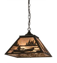  175542 - 16" Square Canoe At Lake Pendant