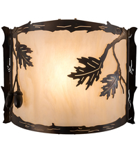  190069 - 12" Wide Oak Leaf & Acorn Wall Sconce