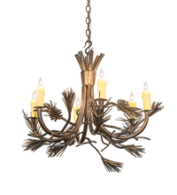  200184 - 29" Wide Woodland Pine 6 Light Chandelier