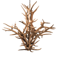  200435 - 59" Wide Antlers Elk 8 Light Chandelier