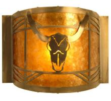 Meyda Green 20760 - 12" Wide Steer Skull Wall Sconce