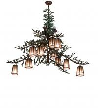  220711 - 52" Long Pine Branch Valley View 12 Light Chandelier