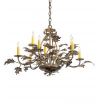  225725 - 32" Wide Oak Leaf 9 Light Chandelier