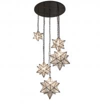  234759 - 36" Wide Moravian Star 5 Light Cascading Pendant