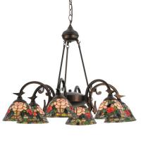 Meyda Green 27399 - 32"W Tiffany Rosebush 6 LT Chandelier