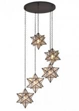  99178 - 45" Wide Moravian Star 5 Light Cascading Pendant