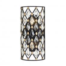  345W02SCBHG - Windsor 2-Lt Crystal Sconce - Carbon/Havana Gold