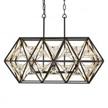  353N03MBFG - Marcia 3-Lt Linear Pendant - Matte Black/French Gold