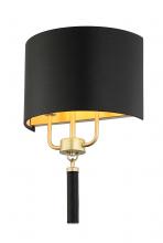  368W02GOB - Secret Agent 2-Lt Sconce - Painted Gold/Black Leather