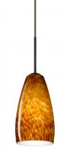  1BC-150918-HAL-BR - Besa Chrissy Pendant Bronze Amber Cloud 1x40W Halogen