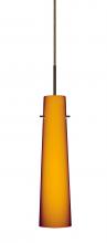  1BT-567480-HAL-BR - Besa Camino Pendant Bronze Amber Matte 1x40W Halogen