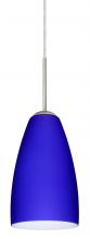 Besa Lighting 1JC-1511CM-LED-SN - Besa Riva 9 LED Pendant Cobalt Blue Matte Satin Nickel 1x9W LED